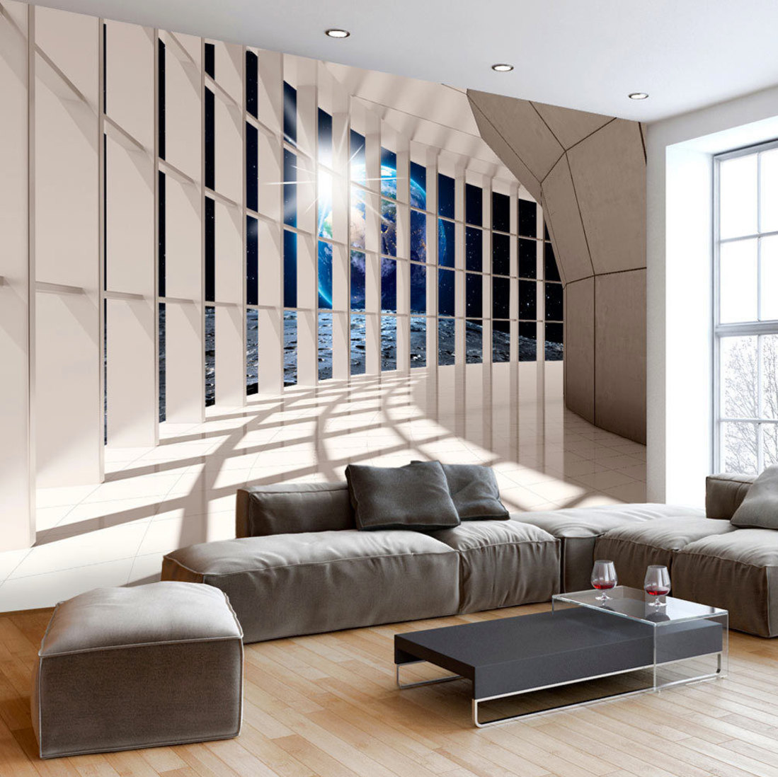 Wallpaper Dinding 3D Dekorasi Artistik untuk Interior 