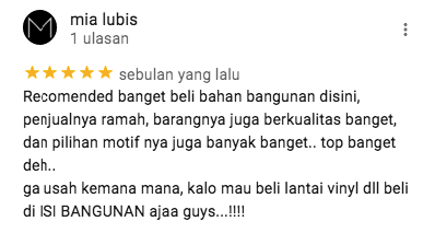 testimoni jt vinyl lantai